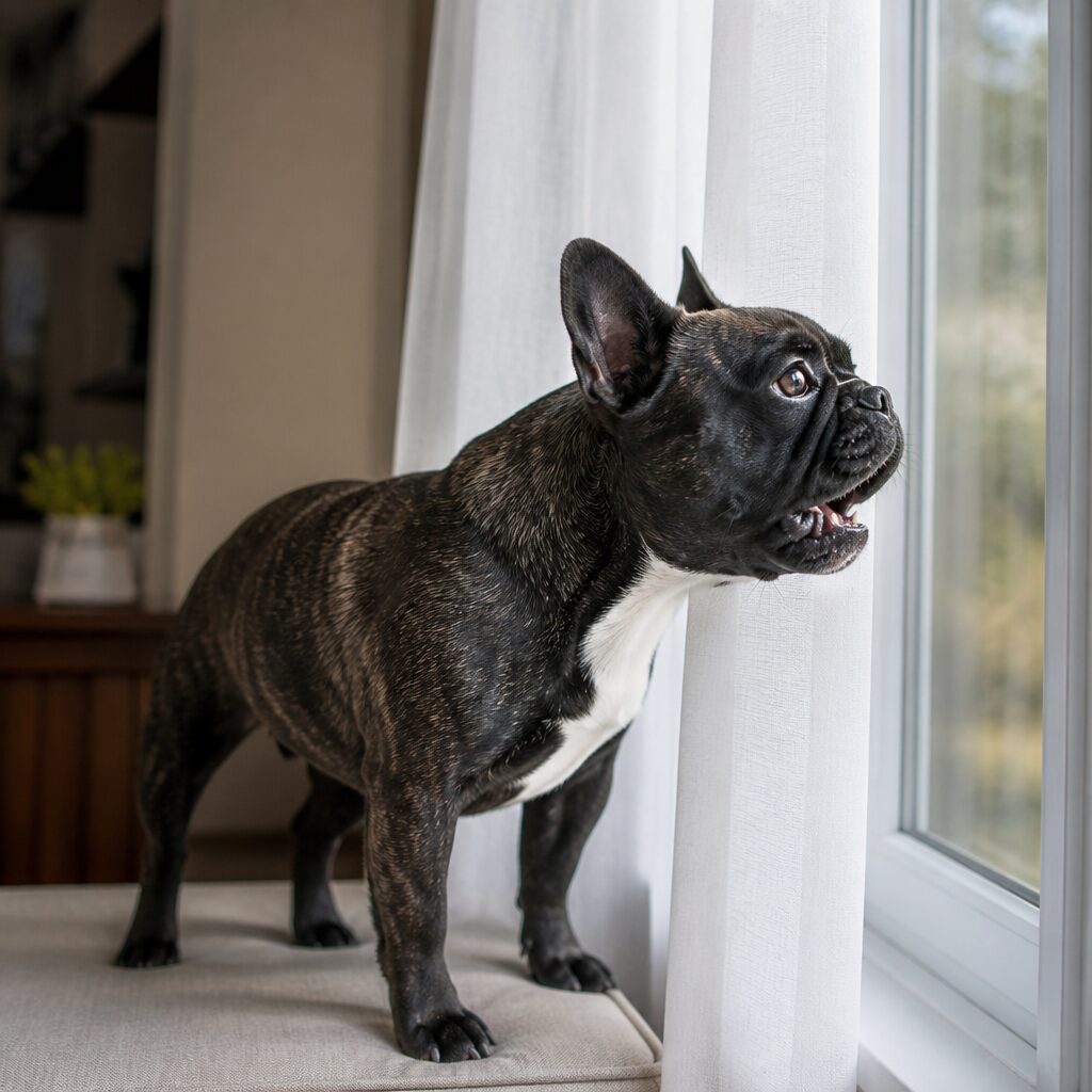 French bulldog barking at the window — common excessive barking trigger